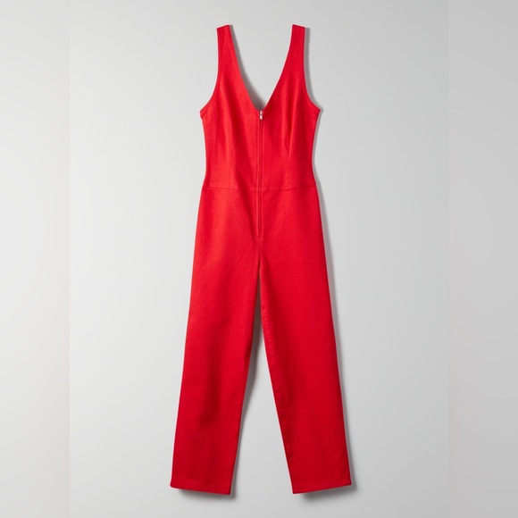 Wilfred Pants - Aritzia - Wilfred Free Red Denim Cotton Twill Jumpsuit - 2
